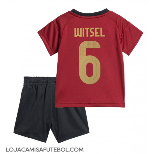 Camisa de Futebol Bélgica Axel Witsel #6 Equipamento Principal Infantil Europeu 2024 Manga Curta (+ Calças curtas)